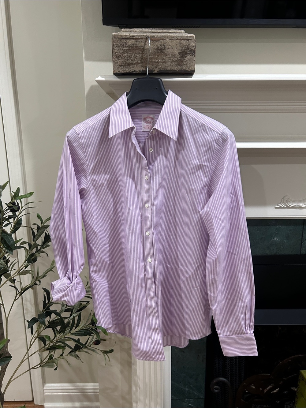 Brooks Brothers lavender and White Stripe Dress Shirt